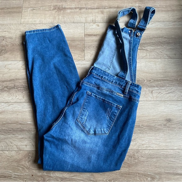 KanCan Estilo jean overalls open back 1X denim bib overalls - Picture 8 of 16